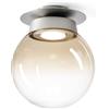 Miloox Sforzin JOTTO LAMPADA DA SOFFITTO IN METALLO COLORE ALLUMINIO VETRO SFUMATO AMBRA DA 25CM 1 LUCE ATTACCO GX53