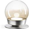 Miloox Sforzin JOTTO LAMPADA DA TAVOLO IN METALLO COLORE ALLUMINIO VETRO SFUMATO AMBRA DA 15CM 1 LUCE ATTACCO GX53 DIMMERABILE