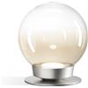 Miloox Sforzin JOTTO LAMPADA DA TAVOLO IN METALLO COLORE ALLUMINIO VETRO SFUMATO AMBRA DA 25CM 1 LUCE ATTACCO GX53 DIMMERABILE