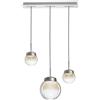 Miloox Sforzin JOTTO SOSPENSIONE 3 LUCI 2 PICCOLI 1 GRANDE RETTANGOLARE ROSONE BIANCO VETRI TRASPARENTE SFUMATI AMBRA ATTACCO GX53