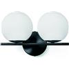 Miloox Sforzin JUGEN BLACK APPLIQUE DA PARETE 2 LUCI MONTATURA NERA VETRO BIANCO ATTACCO E27