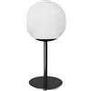 Miloox Sforzin JUGEN BLACK LAMPADA DA TAVOLO VETRO BIANCO MONTATURA NERA ATTACCO E27 CON DIMMER