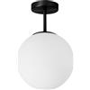Miloox Sforzin JUGEN BLACK LAMPADARIO DA SOFFITTO 1 LUCE VETRO BIANCO MONTATURA NERA ATTACCO E27