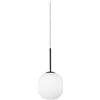 Miloox Sforzin JUGEN BLACK SOSPENSIONE 1 LUCE VETRO BIANCO MONTATURA NERA ATTACCO E27