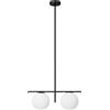 Miloox Sforzin JUGEN BLACK SOSPENSIONE A 2 LUCI VETRO BIANCO MONTATURA NERA ATTACCO E27