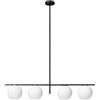 Miloox Sforzin JUGEN BLACK SOSPENSIONE A 4 LUCI VETRO BIANCO MONTATURA NERA ATTACCO E27
