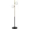 Miloox Sforzin JUGEN LAMPADA DA TERRA 2 LUCI NERO E ORO SPAZZOLATO CON DIMMER ATTACCO E27 H.170CM