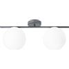 Miloox Sforzin JUGEN LAMPADARIO SOFFITTO 2 LUCI VETRO BIANCO MONTATURA OTTANIO ATTACCO E27 D.20CM