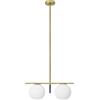 Miloox Sforzin JUGEN SOSPENSIONE A 2 LUCI ORO SPAZZOLATO E VETRO BIANCO ATTACCO E27 L.60CM
