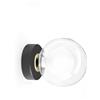 Miloox Sforzin COSMO LAMPADA DA PARETE O SOFFITTO 1 LUCE VETRO TRASPARENTE STRUTTURA NERA PARTICOLARI ORO ATTACCO G9