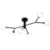 Miloox Sforzin COSMO LAMPADARIO DA SOFFITTO 6 LUCI VETRO TRASPARENTE STRUTTURA NERA PARTICOLARI ORO ATTACCO G9