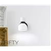 Miloox Sforzin FIFTY APPLIQUE DA PARETE ORIENTABILE NERO E VETRO BIANCO OPALE ATTCCO E14