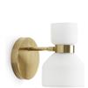 Miloox Sforzin FIFTY APPLIQUE DA PARETE ORIENTABILE OTTONE E VETRO BIANCO OPALE ATTCCO E14