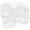 Tecnico by Sforzin ARTA lampada da soffitto 5 Luci attacco GU10 tonda in gesso bianco