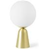 Miloox Sforzin LUNAR LAMPADA DA TAVOLO MEDIA D.20CM SFERA BIANCA MONTATURA OTTONE CON DIMMER ATTACCO G9