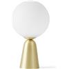 Miloox Sforzin LUNAR LAMPADA DA TAVOLO PICCOLA D.12CM SFERA BIANCA MONTATURA OTTONE CON DIMMER ATTACCO G9