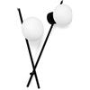 Miloox Sforzin MIKADO APPLIQUE DA PARETE O SOFFITTO 2 LUCI IN METALLO NERO E VETRO SOFFIATO BIANCO D.14CM ATTACCO G9