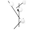 Miloox Sforzin MIKADO LAMPADA DA PARETE O SOFFITTO 4 LUCI IN METALLO NERO E VETRO SOFFIATO BIANCO D.14CM ATTACCO G9
