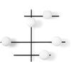 Miloox Sforzin MIKADO LAMPADA DA PARETE O SOFFITTO 5 LUCE IN METALLO NERO E VETRO SOFFIATO BIANCO D.14CM ATTACCO G9