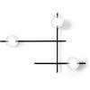 Miloox Sforzin MIKADO LAMPADA DA PARETE O SOFFITTO CON ROTAZIONE 3 LUCI VETRO COSMO IN METALLO NERO D.12CM ATTACCO G9