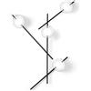 Miloox Sforzin MIKADO LAMPADA DA PARETE O SOFFITTO CON ROTAZIONE 4 LUCI VETRO COSMO IN METALLO NERO D.12CM ATTACCO G9