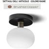 Miloox Sforzin MOSE LAMPADA DA PARETE O SOFFITTO STRUTTURA NERA PARTICOLARI RAME ATTACCO G9