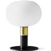 Miloox Sforzin MOSE LAMPADA DA TAVOLO 1 LUCE IN METALLO NERO E PARTICOLARI OTTONE ATTACCO G9