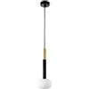 Miloox Sforzin MOSE LAMPADARIO A SOSPENSIONE MEDIA ORO SPAZZOLATO MOTATURA NERA ATTACCO G9
