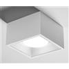 Tecnico by Sforzin NASSO Soffitto 1 Luce attacco GX53 Quadrata bianca in gesso e alluminio 12x12cm