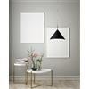 Miloox Sforzin SAMOI LAMPADARIO A SOSPENSIONE MEDIA D.26,5CM COLORE ESTERNO NEROFINITURE BIANCO ORO ATTACCO E27