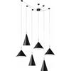 Miloox Sforzin SAMOI KIT LAMPADARIO A SOSPENSIONE 6 LUCI COLORE ESTERNO NERO FINITURE BIANCO ORO ATTACCO E27