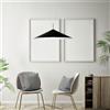 Miloox Sforzin SAMOI LAMPADARIO A SOSPENSIONE GRANDE D.60CM COLORE ESTERNO NERO FINITURE BIANCO ORO ATTACCO E27