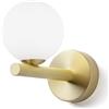 Miloox Sforzin POMI' APPLIQUE A PARETE 1 LUCE ORO SPAZZOLATO ATTACCO G9 L.17CM