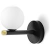 Miloox Sforzin POMI' APPLIQUE DA PARETE NERO E OTTONE SPAZZOLATO ATTACCO G9