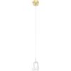 Miloox Sforzin X-RAY LAMPADARIO A SOSPENSIONE 1 LUCE VETRO BOROSILICATO TRASPARENTE D.14CM ATTACCO G9 ROSONE ORO SPAZZOLATO