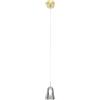 Miloox Sforzin X-RAY LAMPADARIO A SOSPENSIONE 1 LUCE VETRO BOROSILICATO GRIGIO FUME' D.14CM ATTACCO G9 ROSONE ORO SPAZZOLATO
