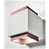 Tecnico by Sforzin SYME applique da Parete 2 luci attacco GX53 Quadrata rame in gesso e alluminio 13x11cm