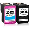 SavFinto 301 XL Sostituzione per HP 301 Cartucce d'inchiostro Compatibile con HP Deskjet 1010 1050 1510 1512 2050 2050A 2510 2540 3050 Envy 4500 4502 4503 5530 Officejet 2620 4630 4632