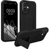 kwmobile 1x Custodia Compatibile con Apple iPhone 16 - Cover Supporto Dita - Back Case per Smartphone - Protezione Gommata Nero