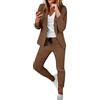 Topgrowth Accessorio 2 Pezzi da Tuta da Donna Elegante Business Suit Set Completo da Donne a Maniche Lunghe Ufficio e Lavoro Tailleur con Pantaloni Blazer Top Giacche da Abito Set Tailleur Pantalone Blazer