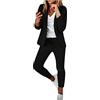 Topgrowth Accessorio 2 Pezzi da Tuta da Donna Elegante Business Suit Set Completo da Donne a Maniche Lunghe Ufficio e Lavoro Tailleur con Pantaloni Blazer Top Giacche da Abito Set Tailleur Pantalone Blazer