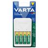 VARTA Caricabatterie VARTA PLUG CHARGER con 4 batterie ricaricabili NiMH AA 2100 mAh