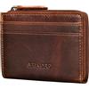 STILORD 'Cardino' Mini Portafoglio Uomo Slim Vera Pelle Porta Carte di Credito Donna Pelle Piccolo Portatessere Sottile Card Holder Wallet RFID Blocco Portamonete Cuoio, Colore:salerno - marrone