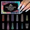 EBANKU 288PCS Unghie Finte Nail System Dual Nail Form, Riutilizzabili Nail Dual Form Kit Multicolore Nail Form Acrilico Tips Unghie con Scala Graduata per Unghie Strumenti, 12 stili