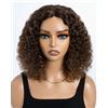 Style Icon Parrucca di capelli veri capelli corti ricci Bob Wigs Human Hair Wear to Go Glueless Wig for Women 10 inch Deep Curly Bob Wigs Jerry Curly Bob Wig Non Lace Front (P4/30/27, parte media)