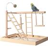 JasCherry Terreno di Gioco per Pappagalli in Legno Supporto per Uccelli con Scala e Altalena - Gioco Accessori di Calopsite Sala da Palestra per Conure #C