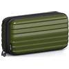 stardis Trousse per cosmetici con guscio rigido, da donna, da uomo, da toilette a forma di valigia, impermeabile, mini valigetta per donne, uomini, bambini, Verde oliva, Beauty case