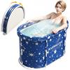 MYGIIVOVO Vasca da bagno pieghevole portatile per adulti, vasca da bagno per la doccia,Nessun assemblaggio necessario (blu, ovale-94L x 55W x 56H cm)