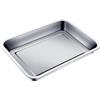 Creperture Teglia da forno, 45 x 35 x 4,8 cm, in acciaio inox, rettangolare, facile da pulire, per cuocere