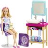 Barbie-Playset SPA con Bambola Bionda con Maschere, Fiocchetti, Cucciolo e Accessori, Giocattolo per Bambini 3+ Anni, HCM82